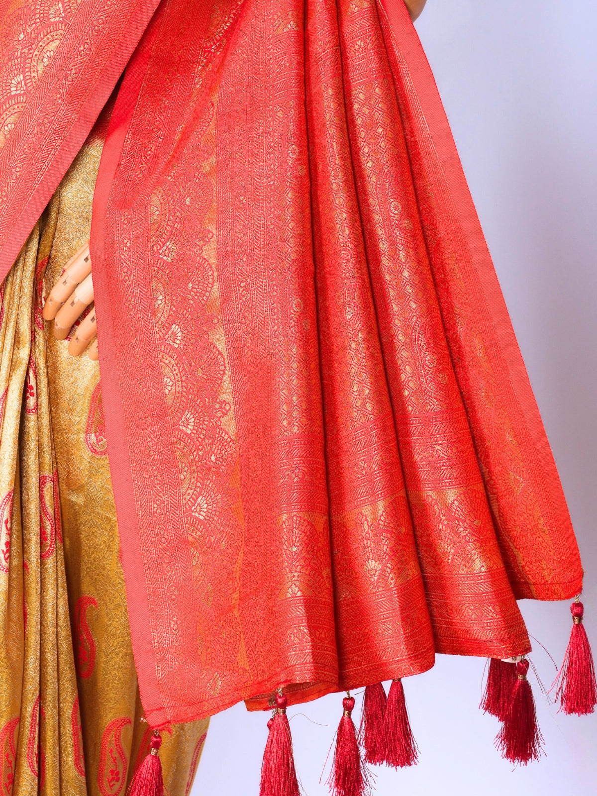 Yellow color Kanjivaram work Designer Saree BLS1002_Yellow