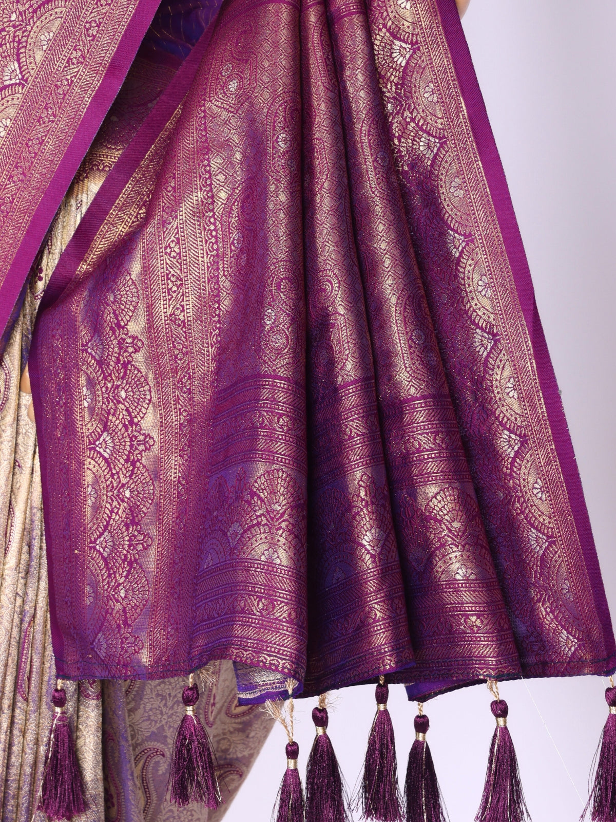 Purple color Kanjivaram work Designer Saree BLS1002_Purple