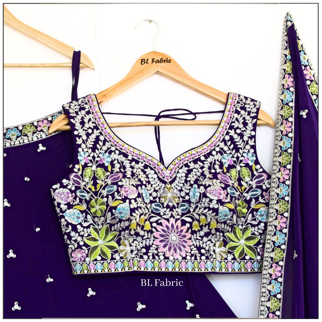 Purple color Zari & Thread Embroidery work Designer Lehenga Choli for Wedding Function BL1519
