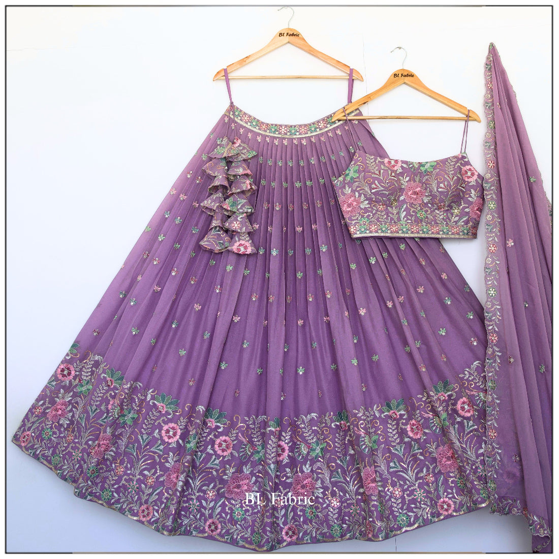 Rosy Purple color Sequence Embroidery Designer Lehenga Choli BL1530