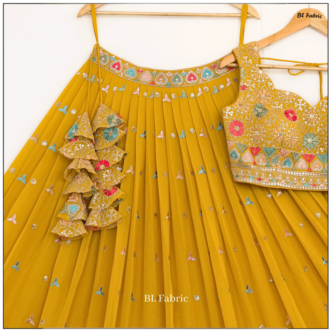 Yellow color Sequence Embroidery work Designer Lehenga Choli for Wedding Function BL1504