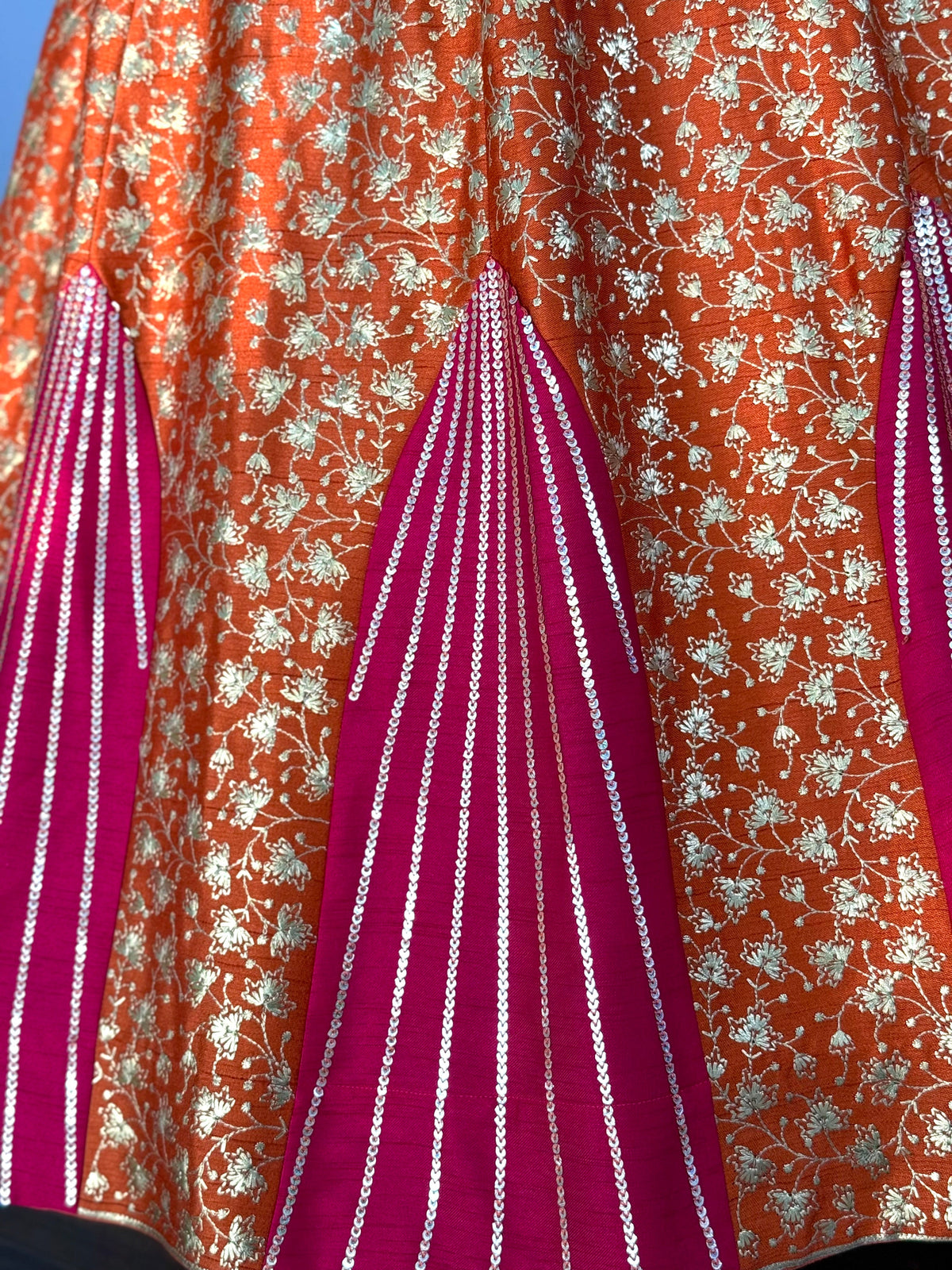 Orange color Designer Sequence Embroidery work Lehenga choli BL1654