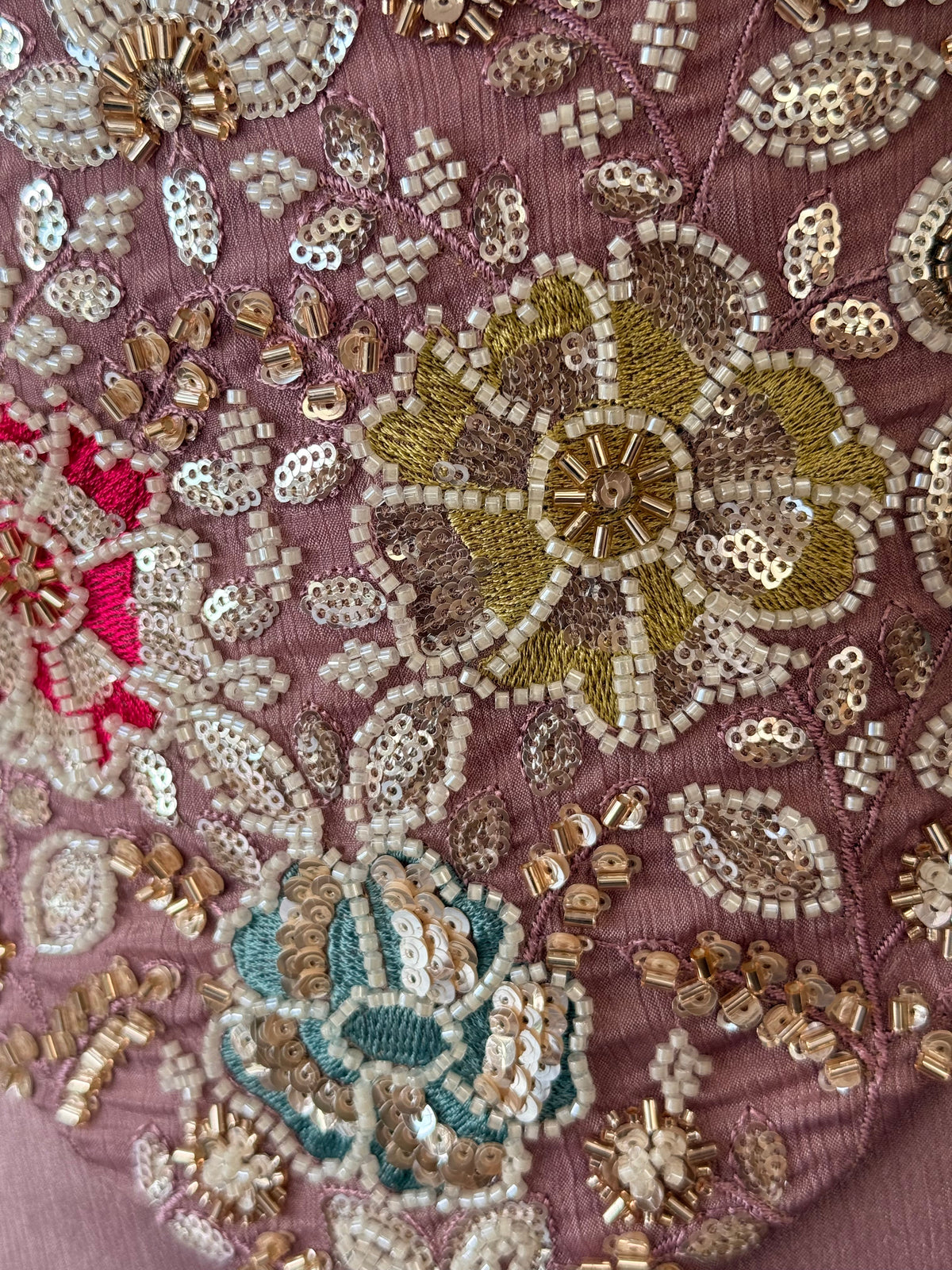 Soft Mauve Pink color Bids Sequence Embroidery work Sharara set BLS127