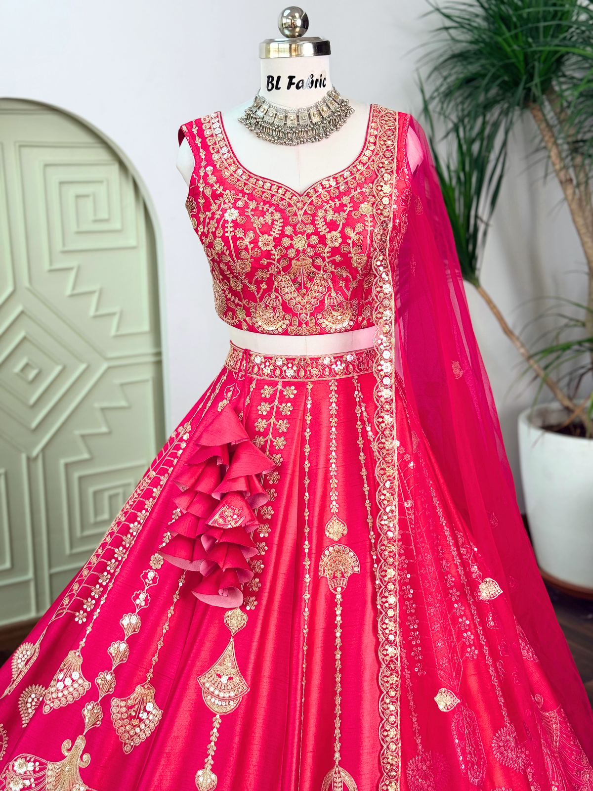 Pink color Designer Sequence Embroidery work Lehenga choli BL1729
