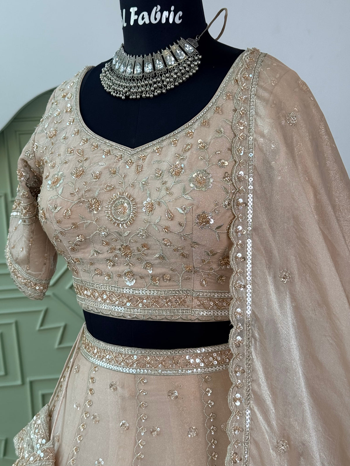 Dusty Peach color Designer Bids Embroidery work Lehenga choli BL1737