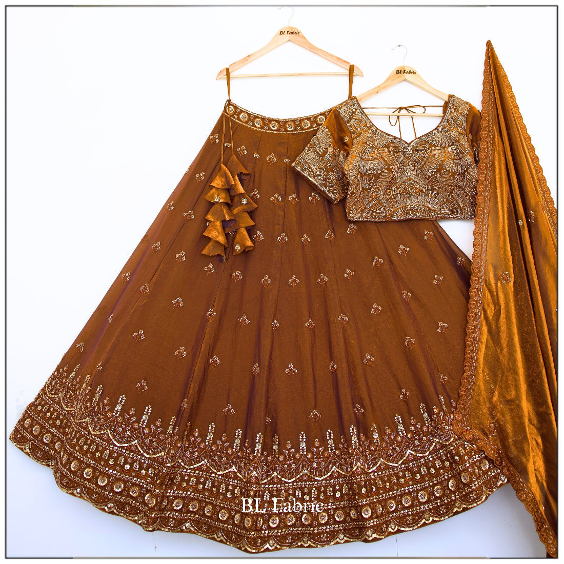 Brown color Hand Embroidery work Designer Lehenga Choli BL1527