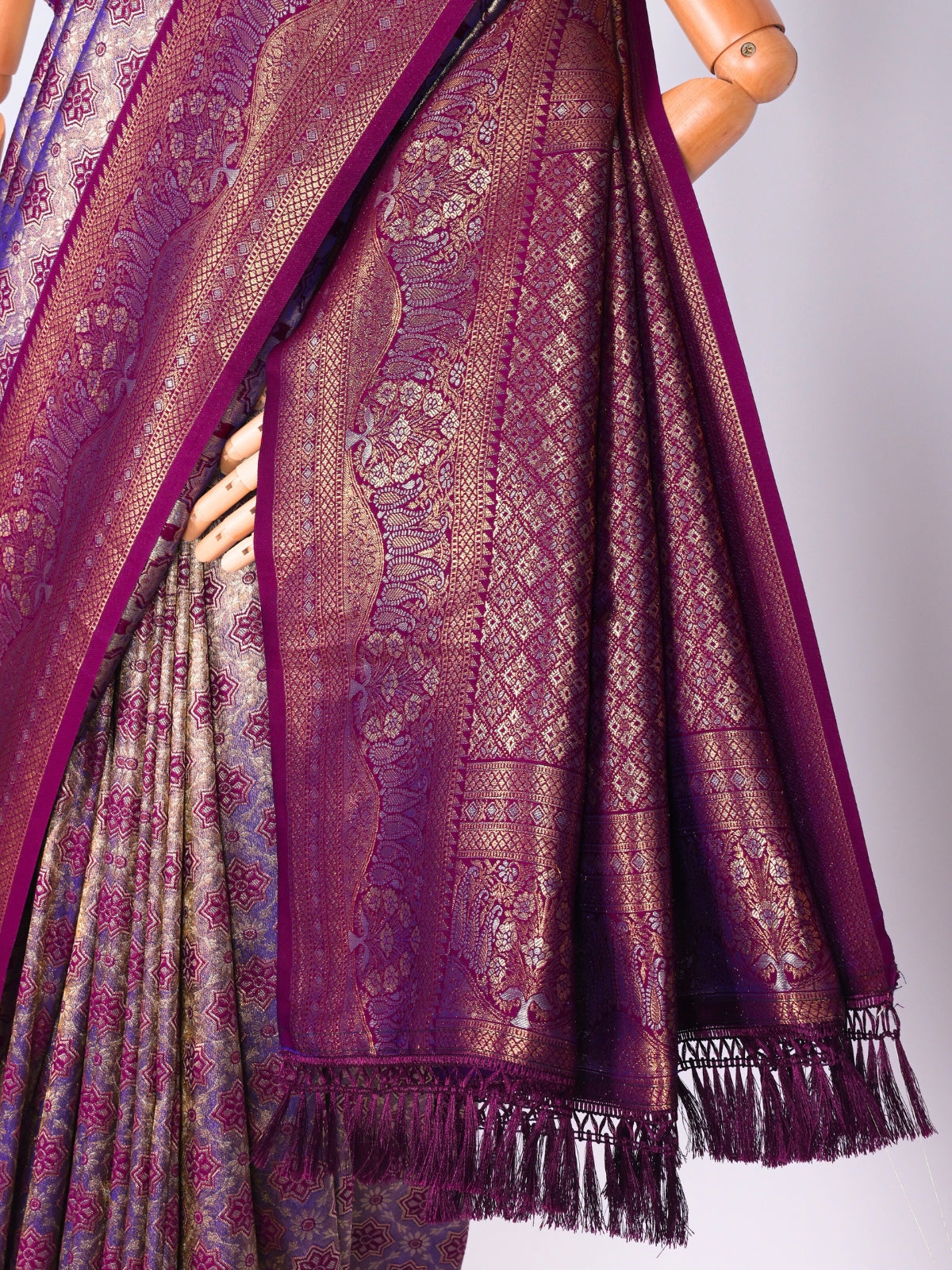 Purple color Kanjivaram work Designer Saree BLS1003_Purple
