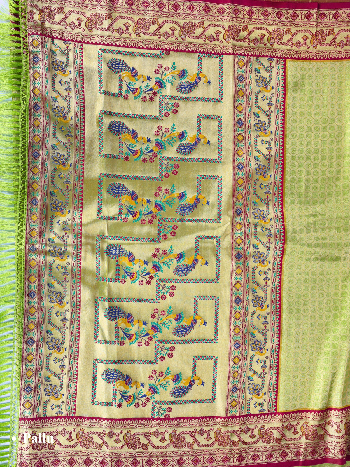 Parrot color Kanjivaram work Designer Saree BLS1015_Parrot