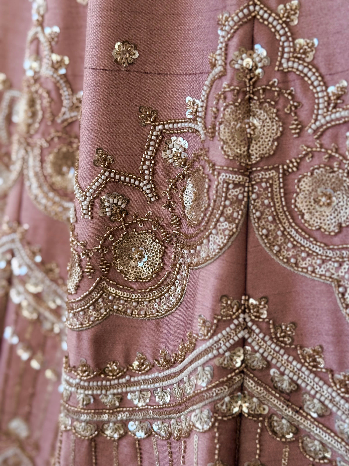 Dusty Rose Pink color Designer Bids Embroidery work Lehenga choli BL1725