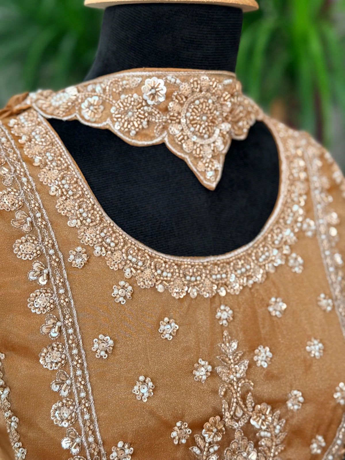 Golden color Bids Embroidery work Sharara set BLS125