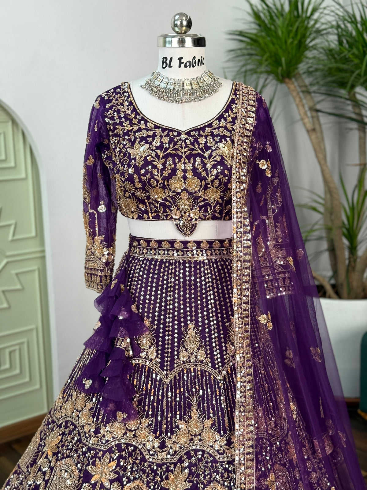 Purple color Hand Embroidery work Designer Lehenga Choli for Wedding Function BL1629