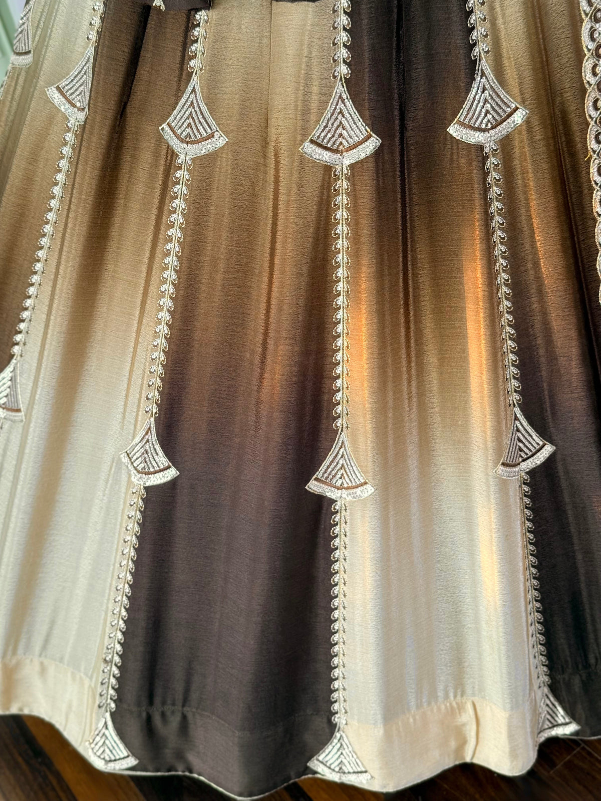 Shading Brown color Sequence Embroidery work Designer Lehenga Choli BL1687