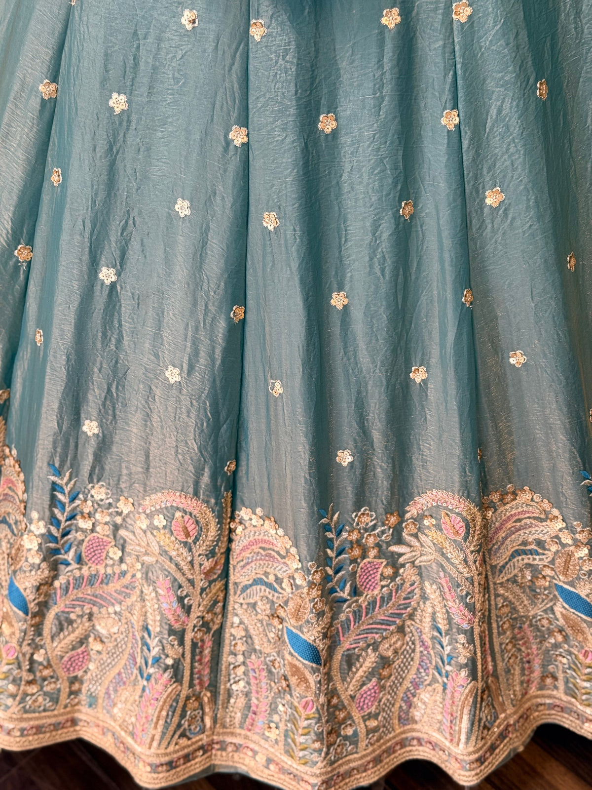 Dusty sky Blue color Zari Thread work Designer Wedding Lehenga Choli BL1736