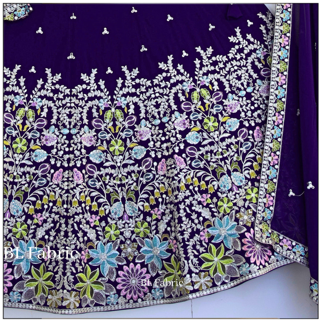 Purple color Zari & Thread Embroidery work Designer Lehenga Choli for Wedding Function BL1519