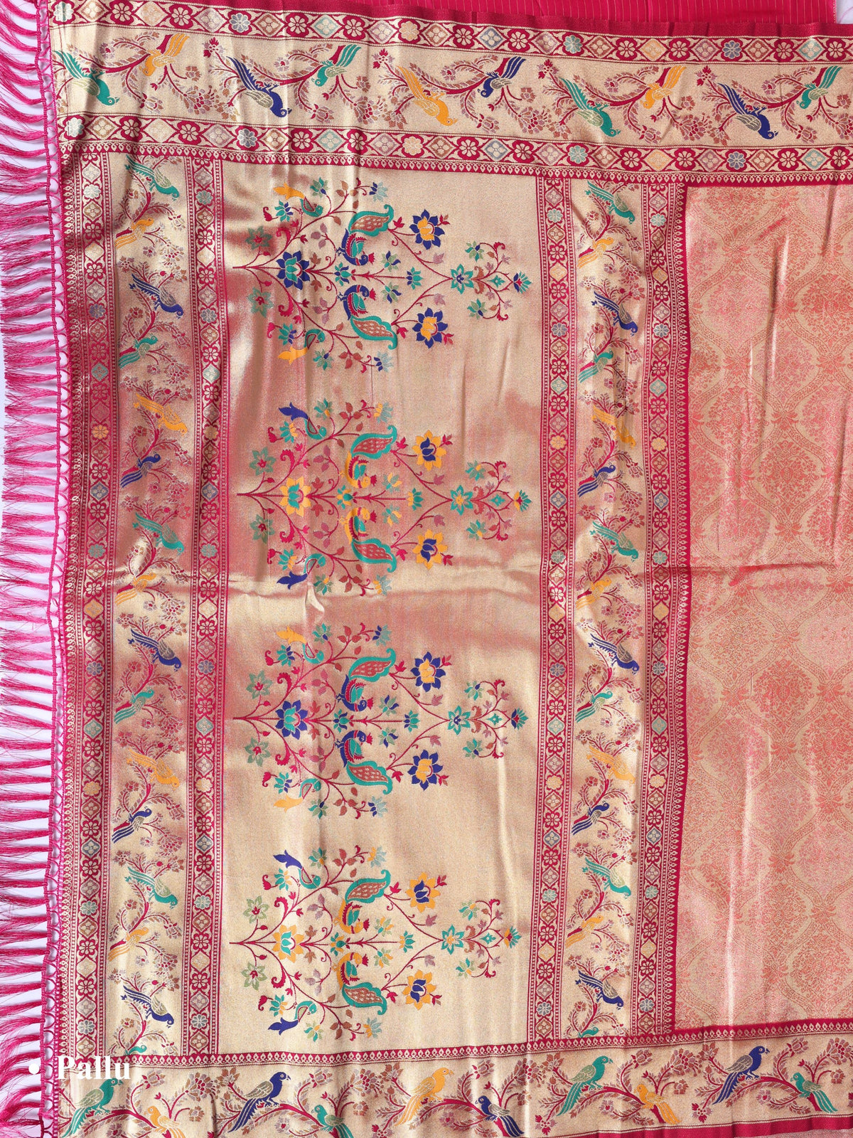 Pink color Kanjivaram work Designer Saree BLS1014_Pink