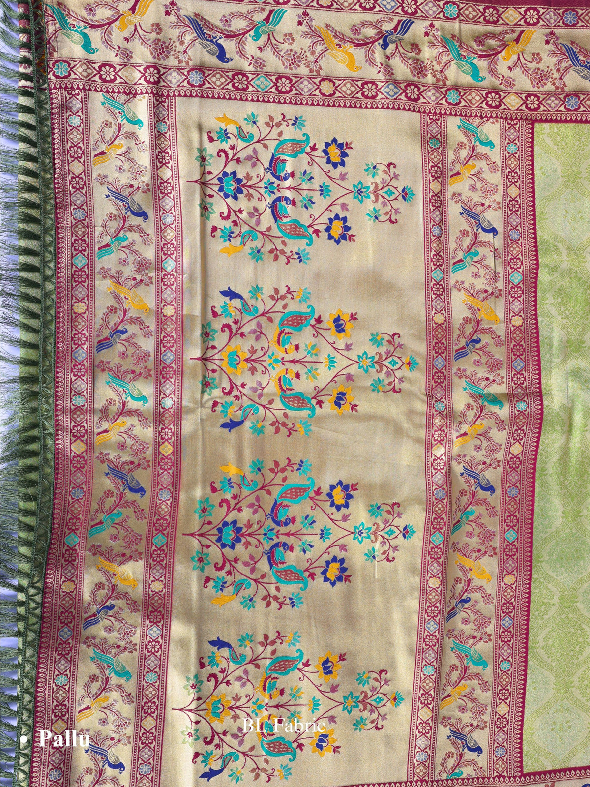 Parrot color Kanjivaram work Designer Saree BLS1014_Parrot