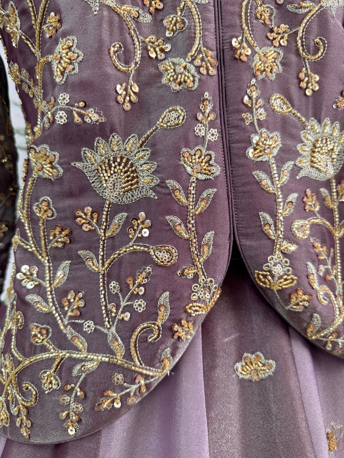 Dusty Mauve Lavender color Designer Bids Embroidery work Lehenga choli BL1738
