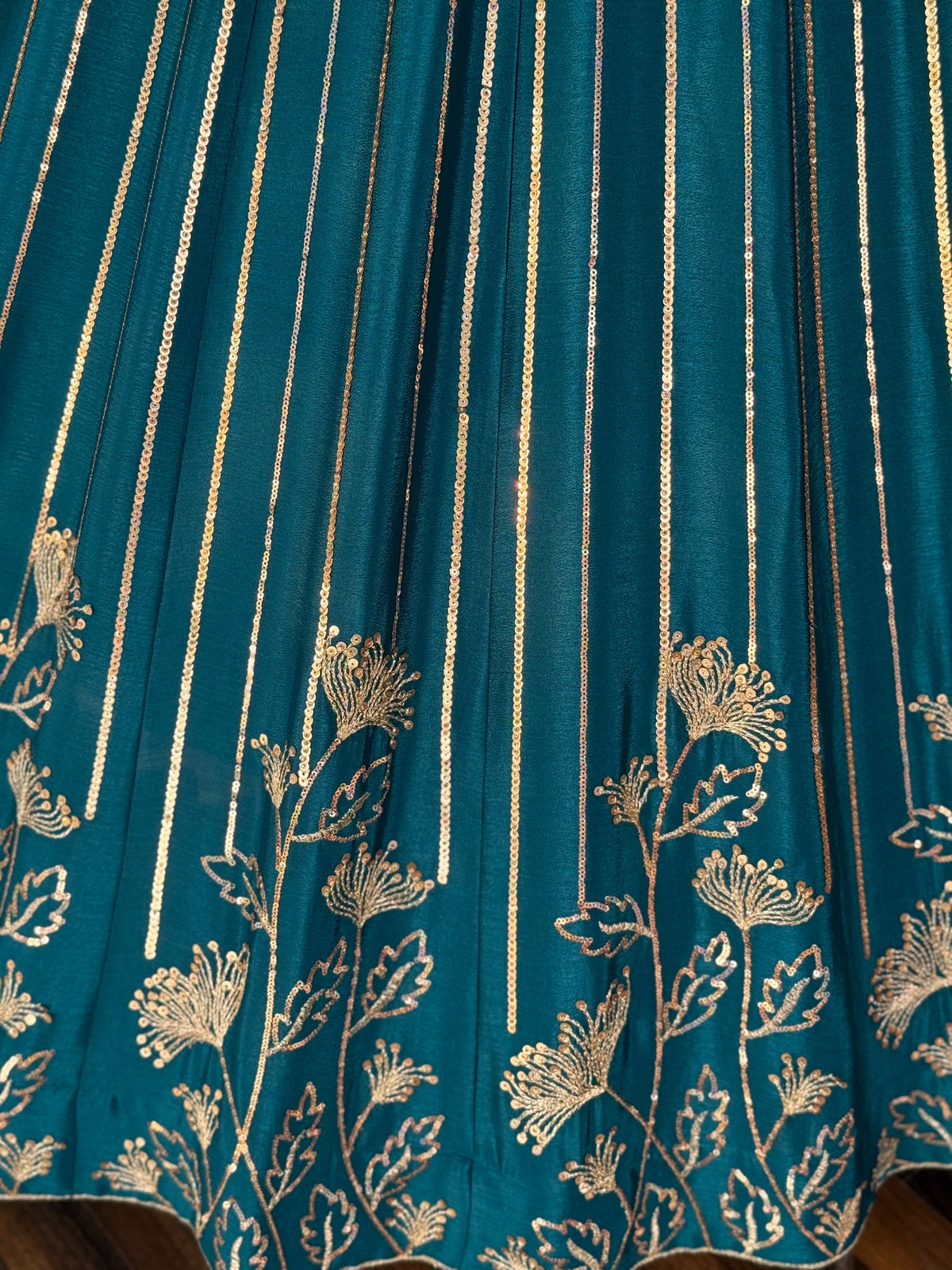 Teal Green color Sequence Embroidery work Designer Lehenga Choli BL1659