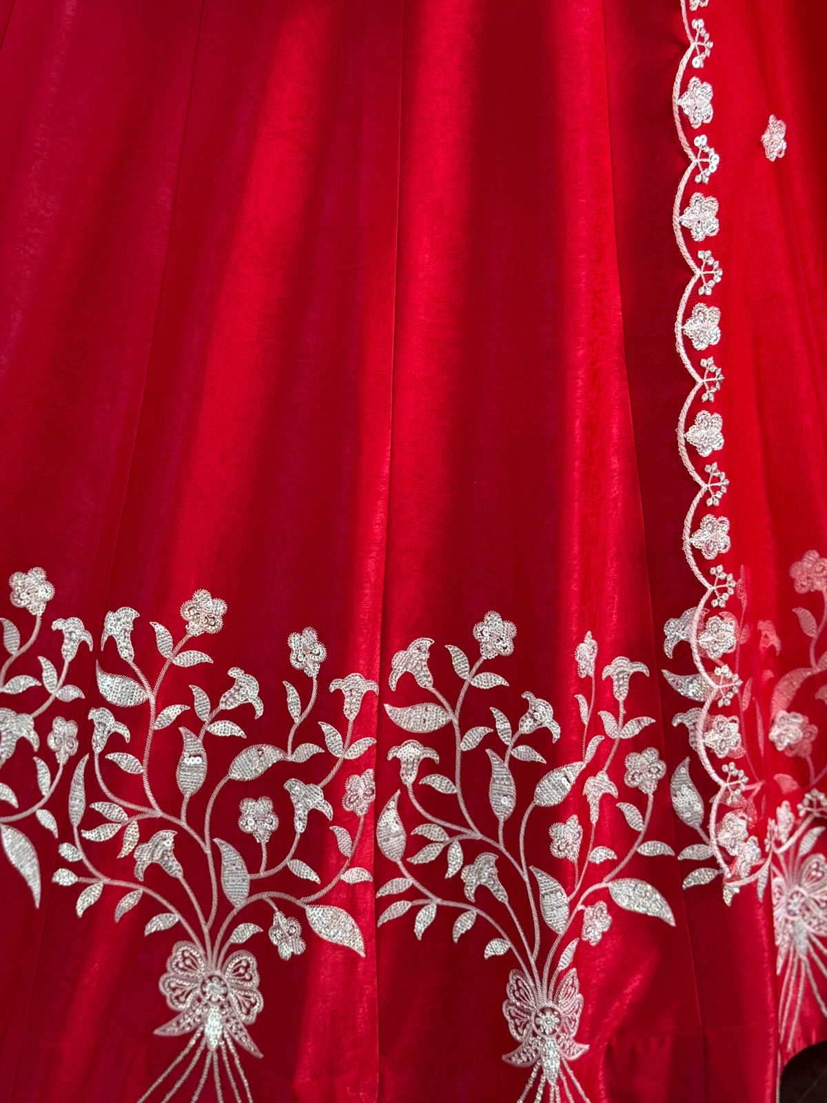 Ruby Red color Designer Sequence Embroidery work Lehenga choli BL1722