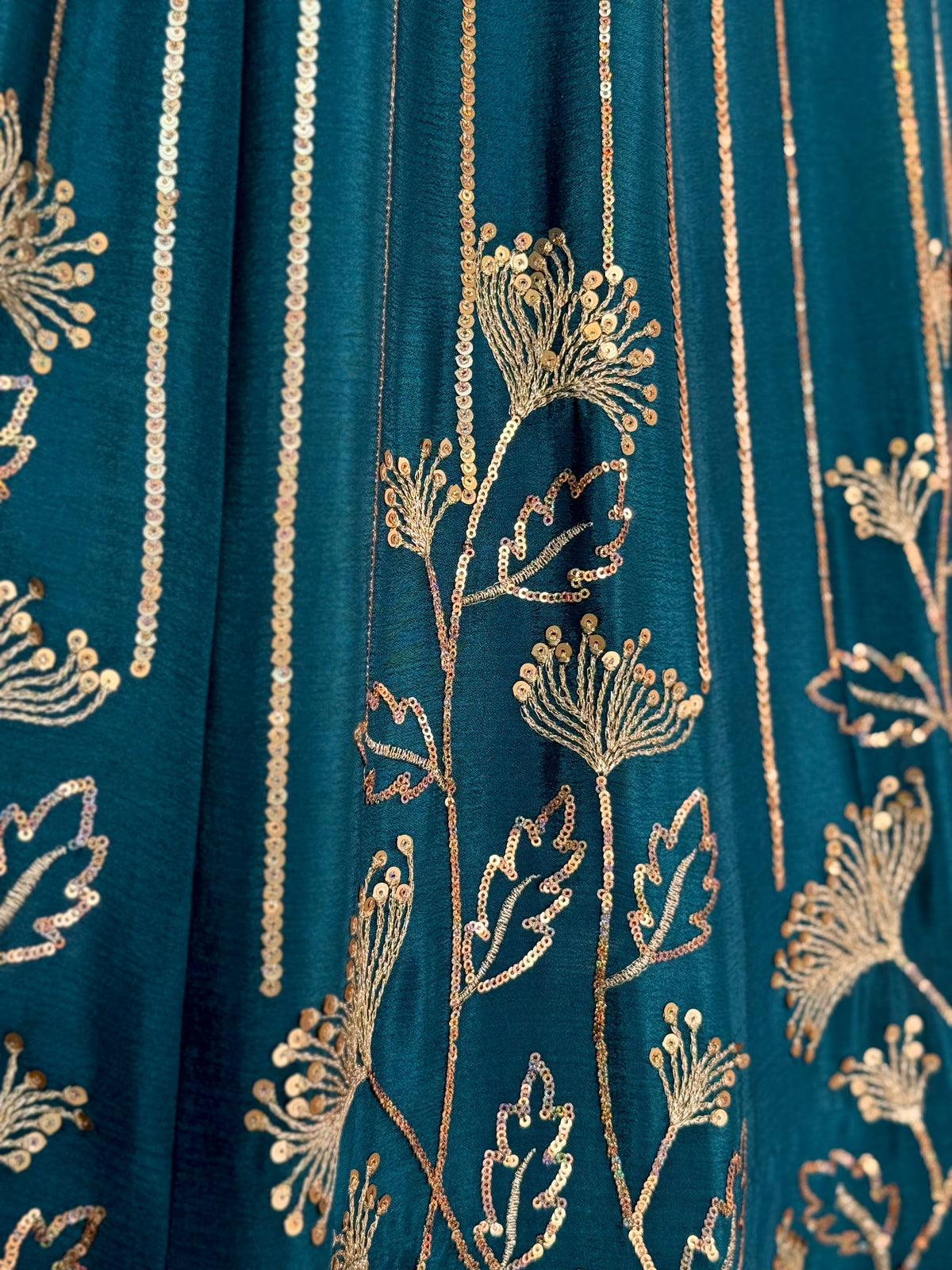 Teal Green color Sequence Embroidery work Designer Lehenga Choli BL1659