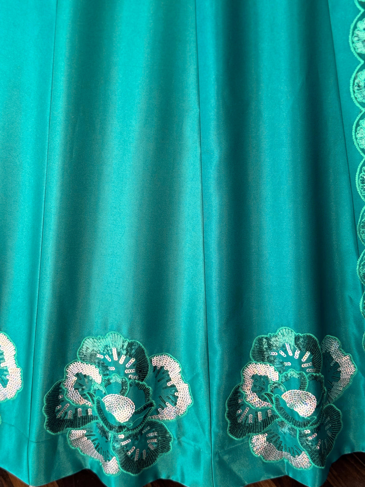 Teal Green Color Sequence Embroidery work Ruffle Style Lehenga Choli for any function BL1699