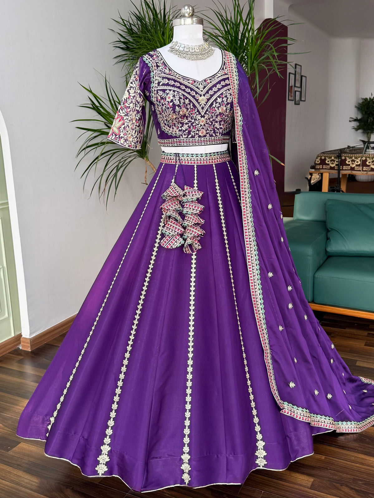 Purple color Designer Sequence Embroidery work Lehenga choli for Wedding Function BL1637
