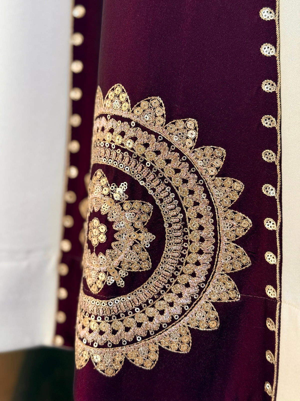 Wine & Off-White color Sequence Embroidery work Designer Lehenga Choli BL1697