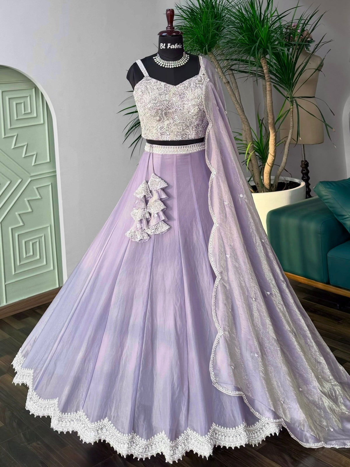 Pastal Purple color Bids Embroidery work Designer Lehenga Choli BL1655