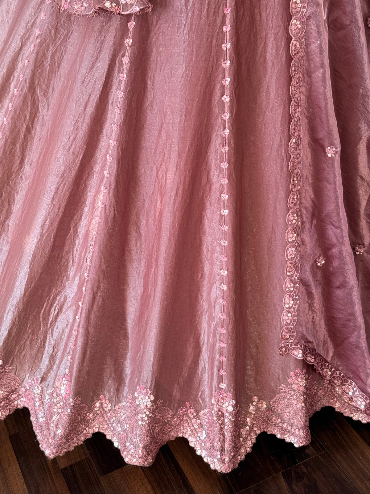 Dusty Rose Pink color Designer Sequence Embroidery work Lehenga choli BL1693