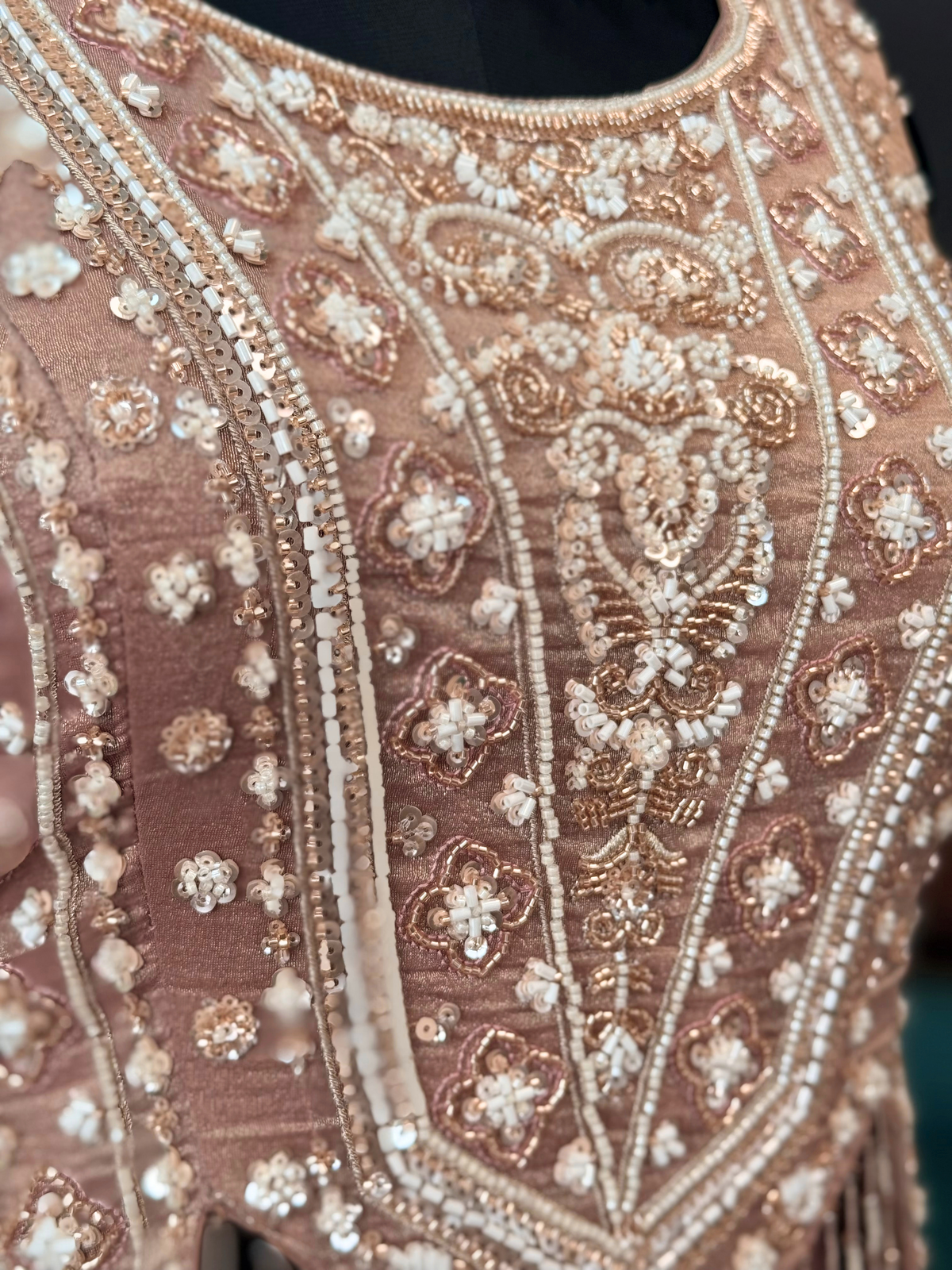 Pink color Bids Embroidery work Sharara set BLS116