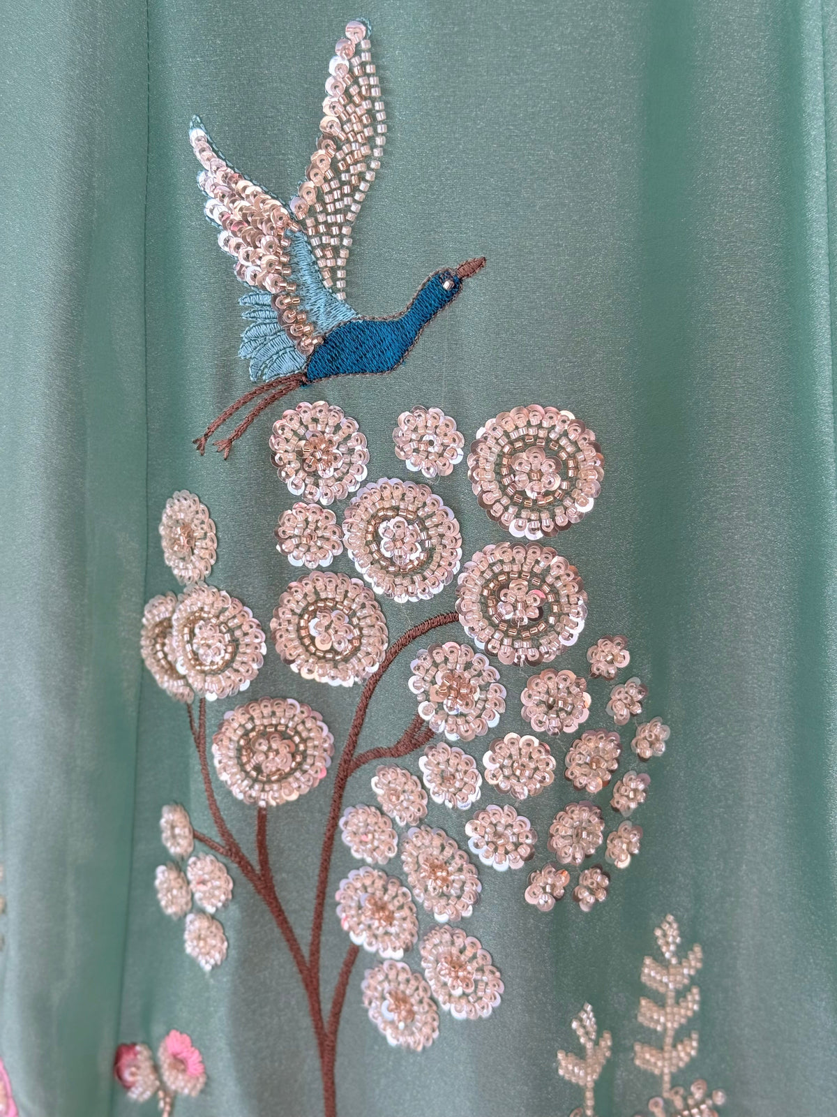 Dusty Sky blue color Bids Embroidery work Designer Lehenga Choli BL1716