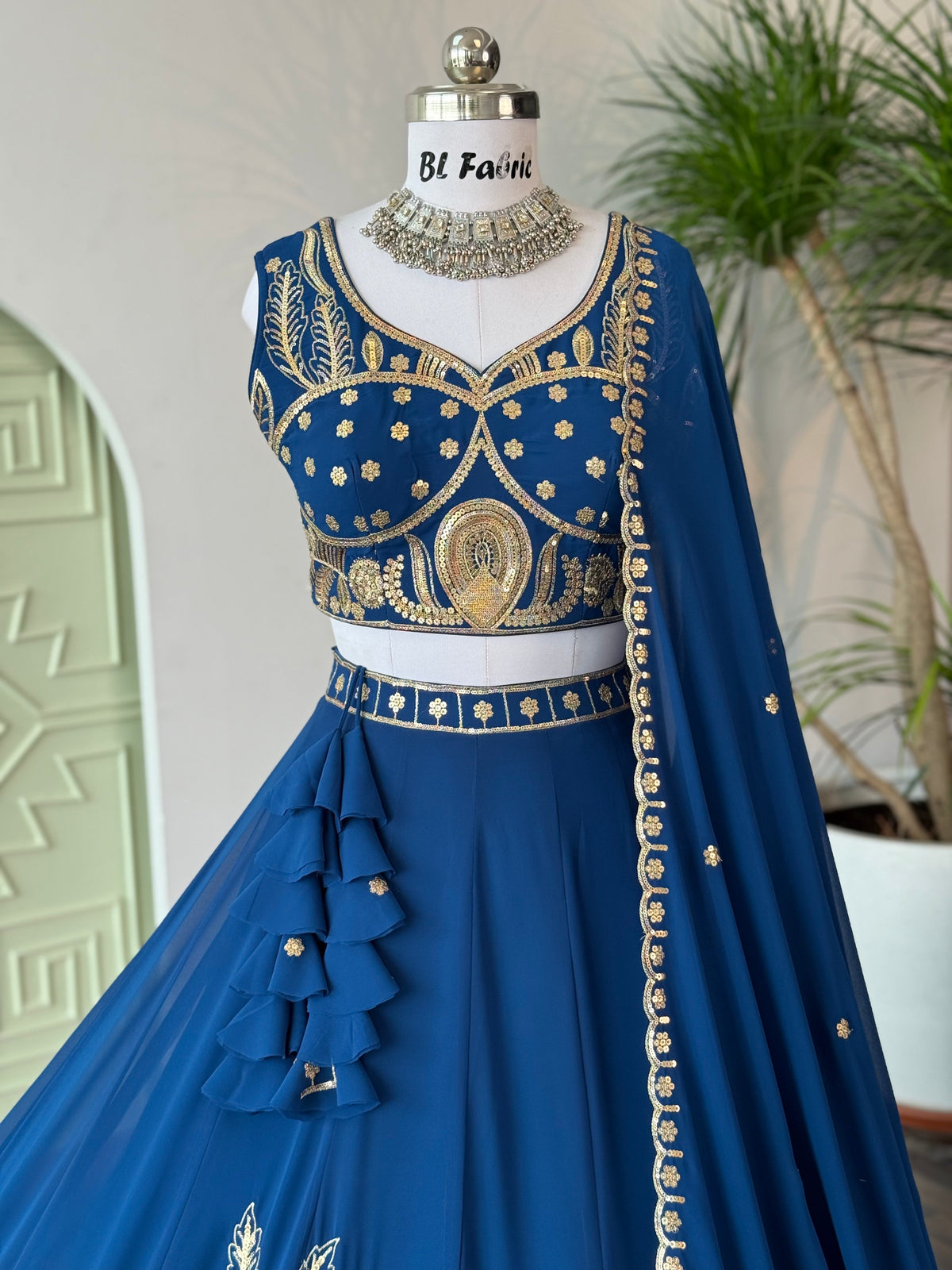 Blue color Sequence Embroidery work Designer Lehenga Choli BL1669