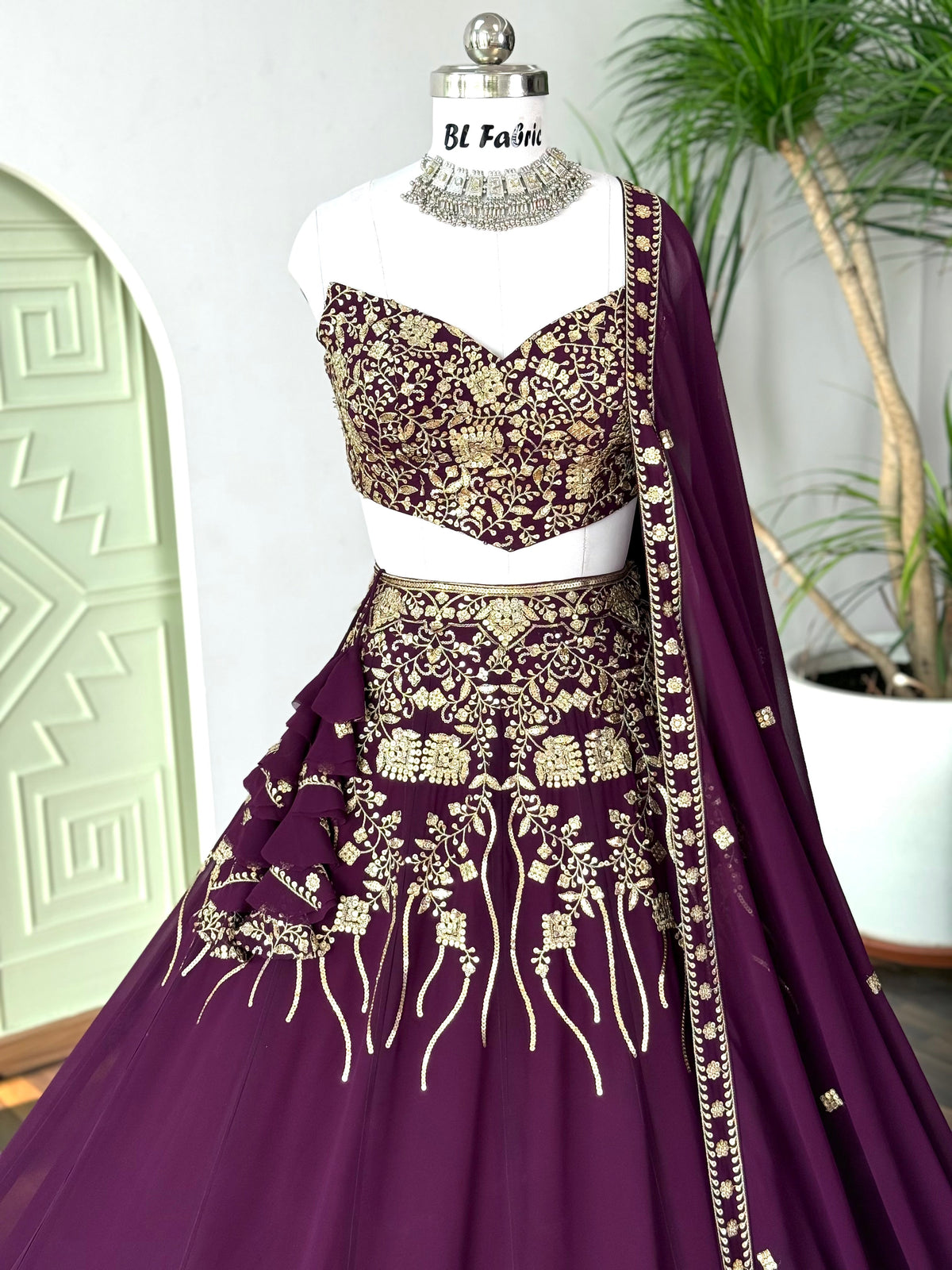 Purple color Sequence Embroidery work Designer Lehenga Choli BL1664