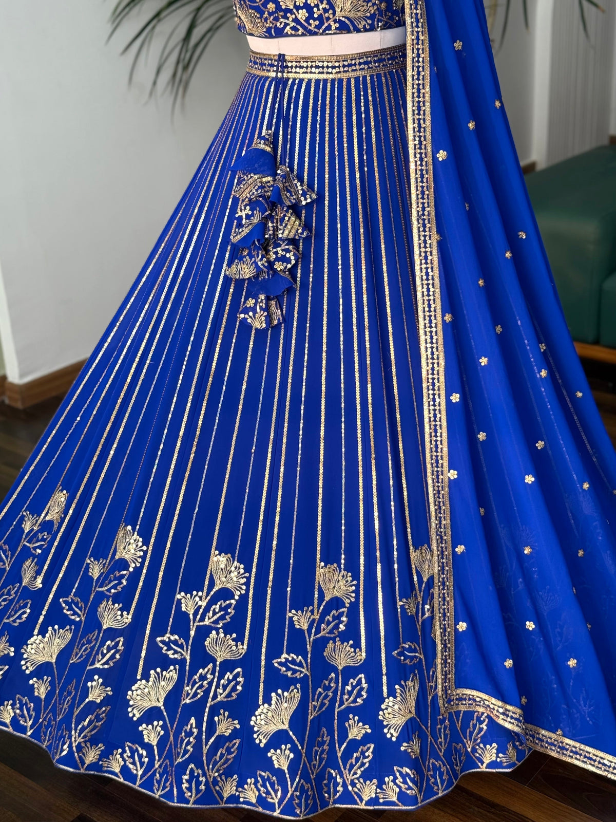 Blue color Sequence Embroidery work Designer Lehenga Choli BL1649