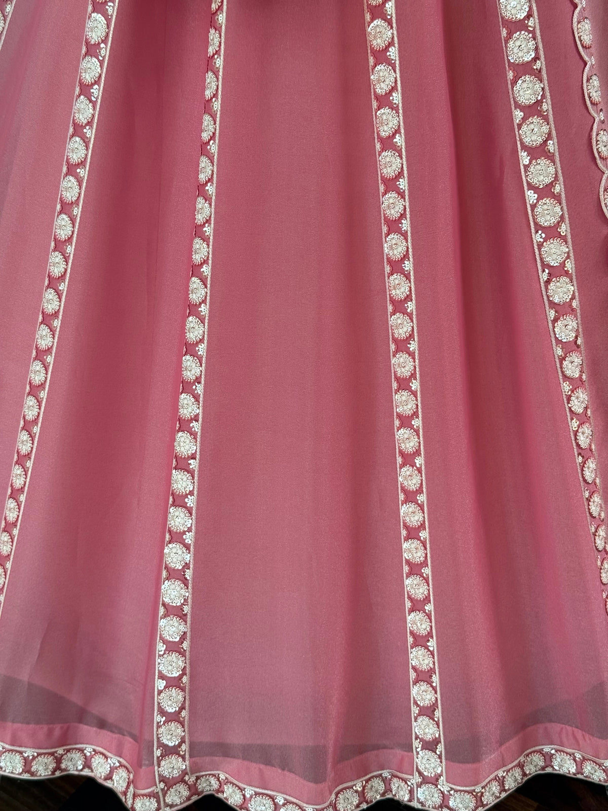 Peach Pink color Sequence Embroidery work Designer Lehenga Choli BL1720