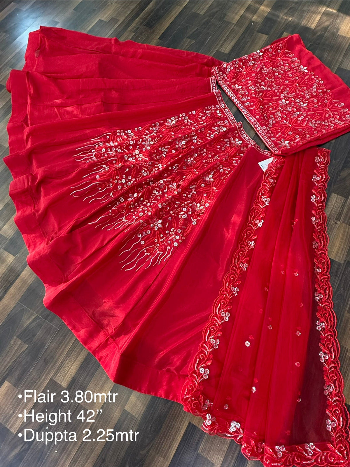 Red color Sequence Embroidery work Designer Lehenga Choli BL1662
