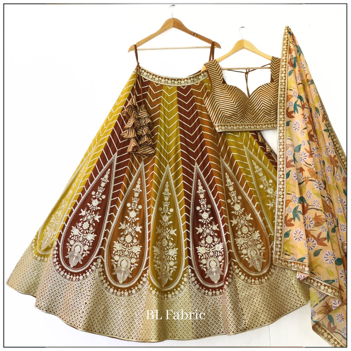 Multi color Sequence & Zari Embroidery work Designer Lehenga Choli for Wedding Function BL1349