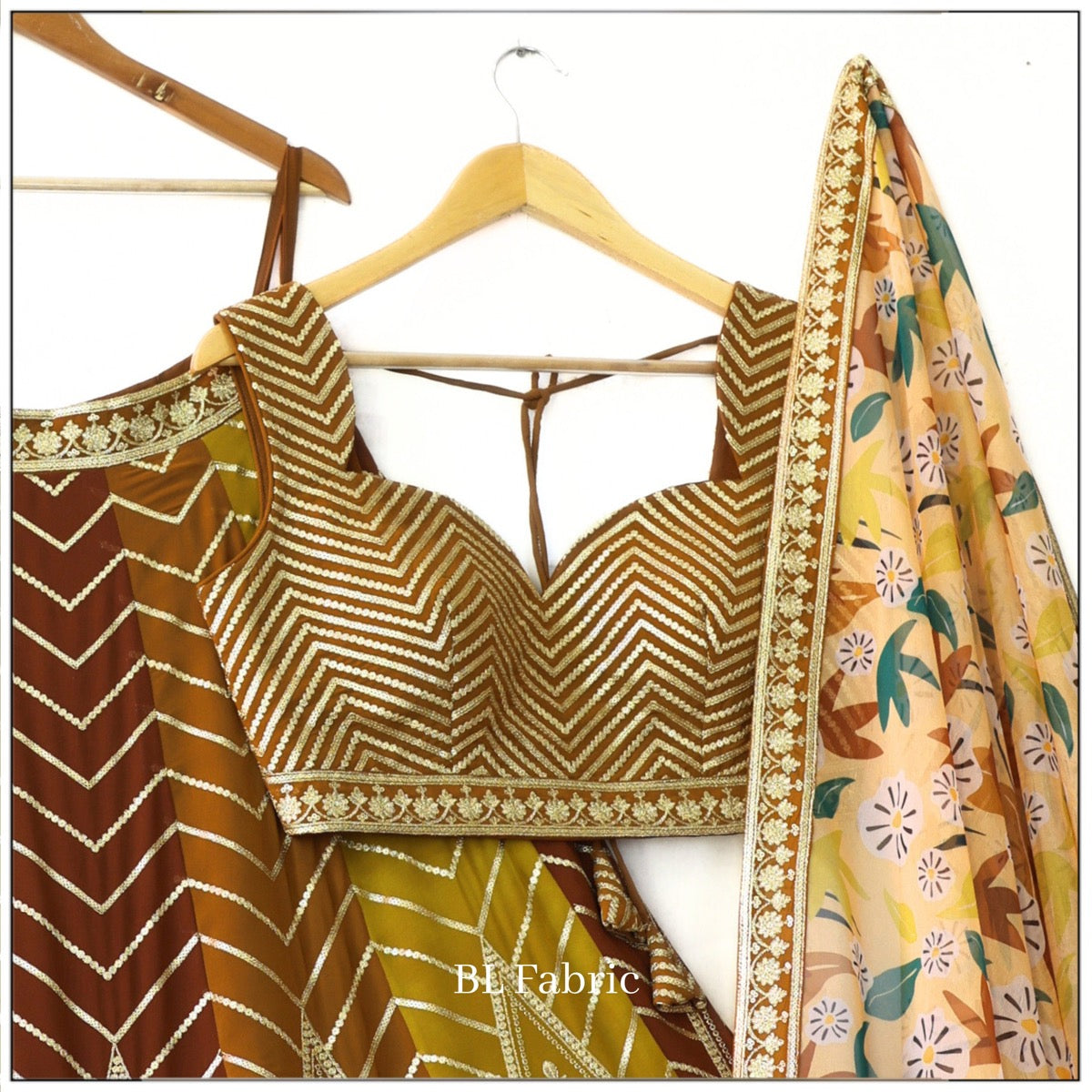 Multi color Sequence & Zari Embroidery work Designer Lehenga Choli for Wedding Function BL1349