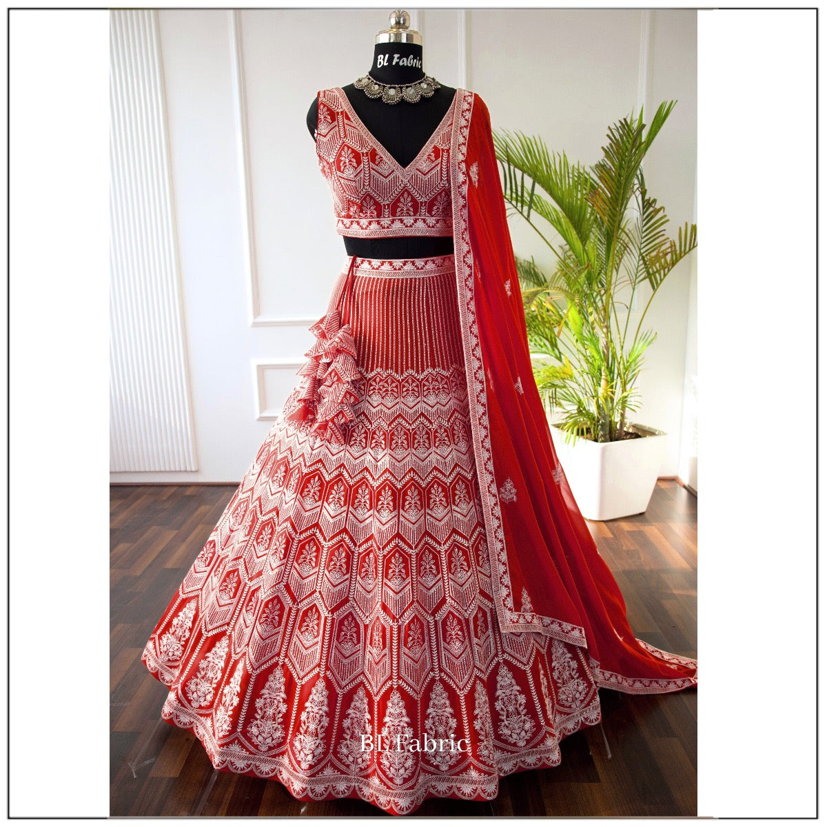 Orange color Thread Embroidery work Designer Lehenga Choli for Any Function BL1379