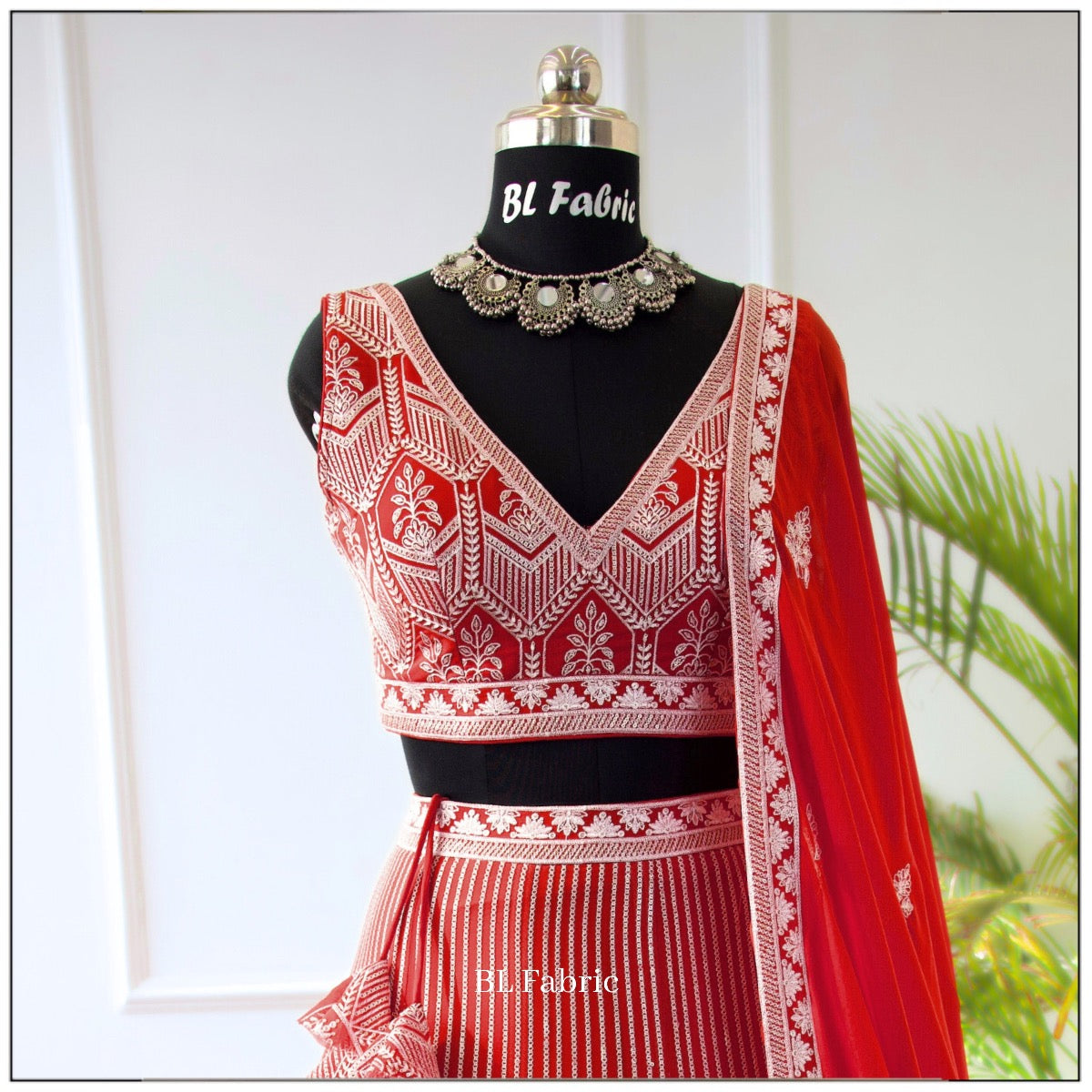 Orange color Thread Embroidery work Designer Lehenga Choli for Any Function BL1379