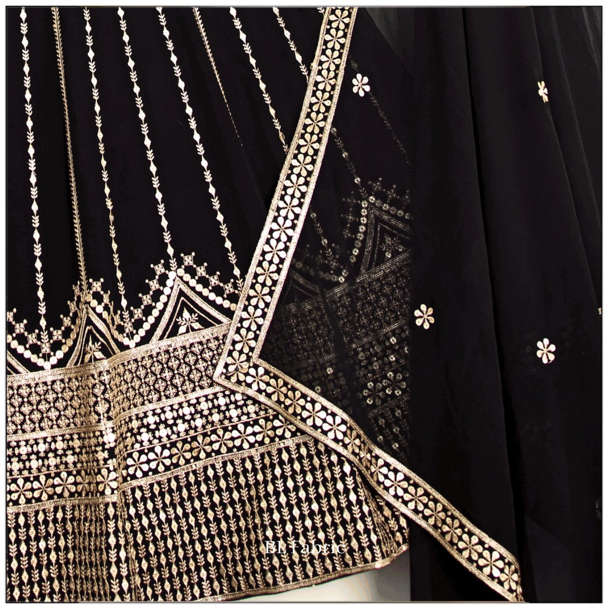 Black color Sequence Embroidery work Designer Lehenga Choli for Wedding Function BL1393