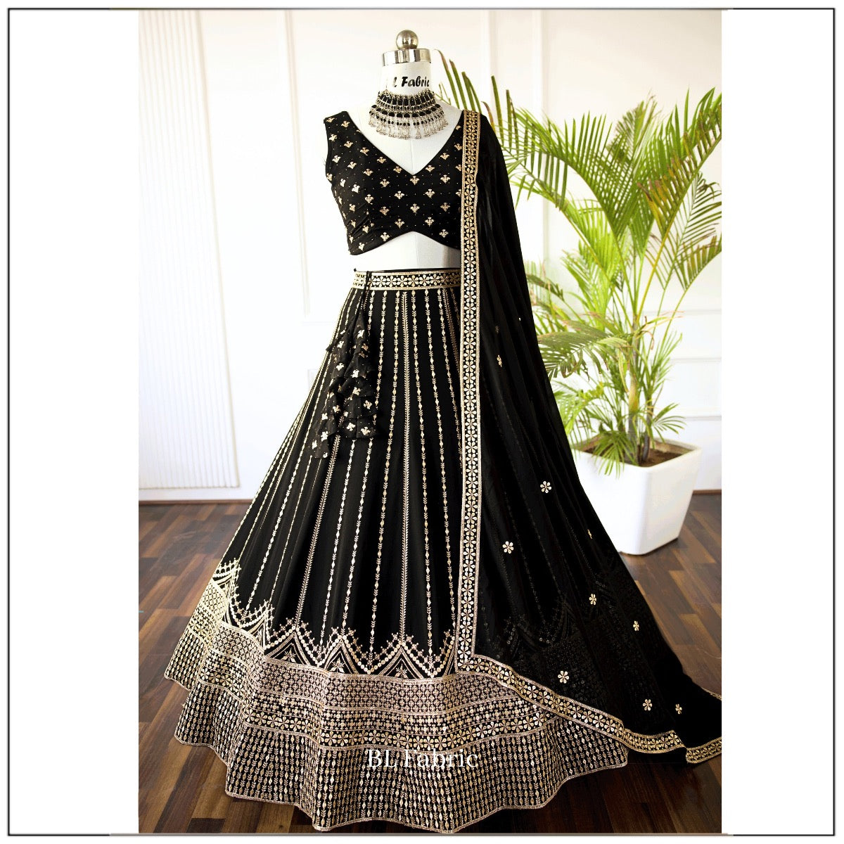 Black color Sequence Embroidery work Designer Lehenga Choli for Wedding Function BL1393