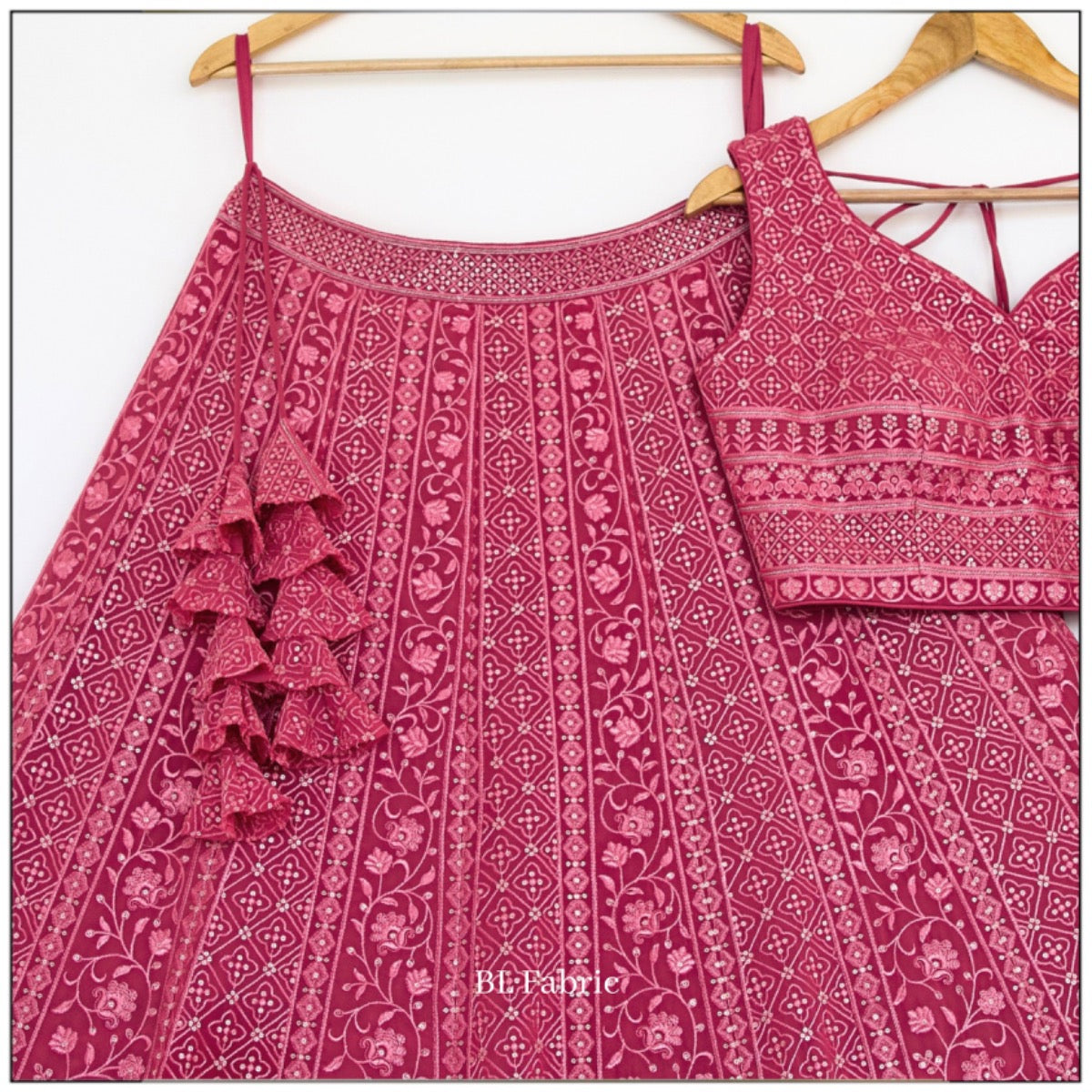 Rosy Peach color Sequence & Thread Embroidery work Designer Lehenga Choli for Wedding Function BL1396