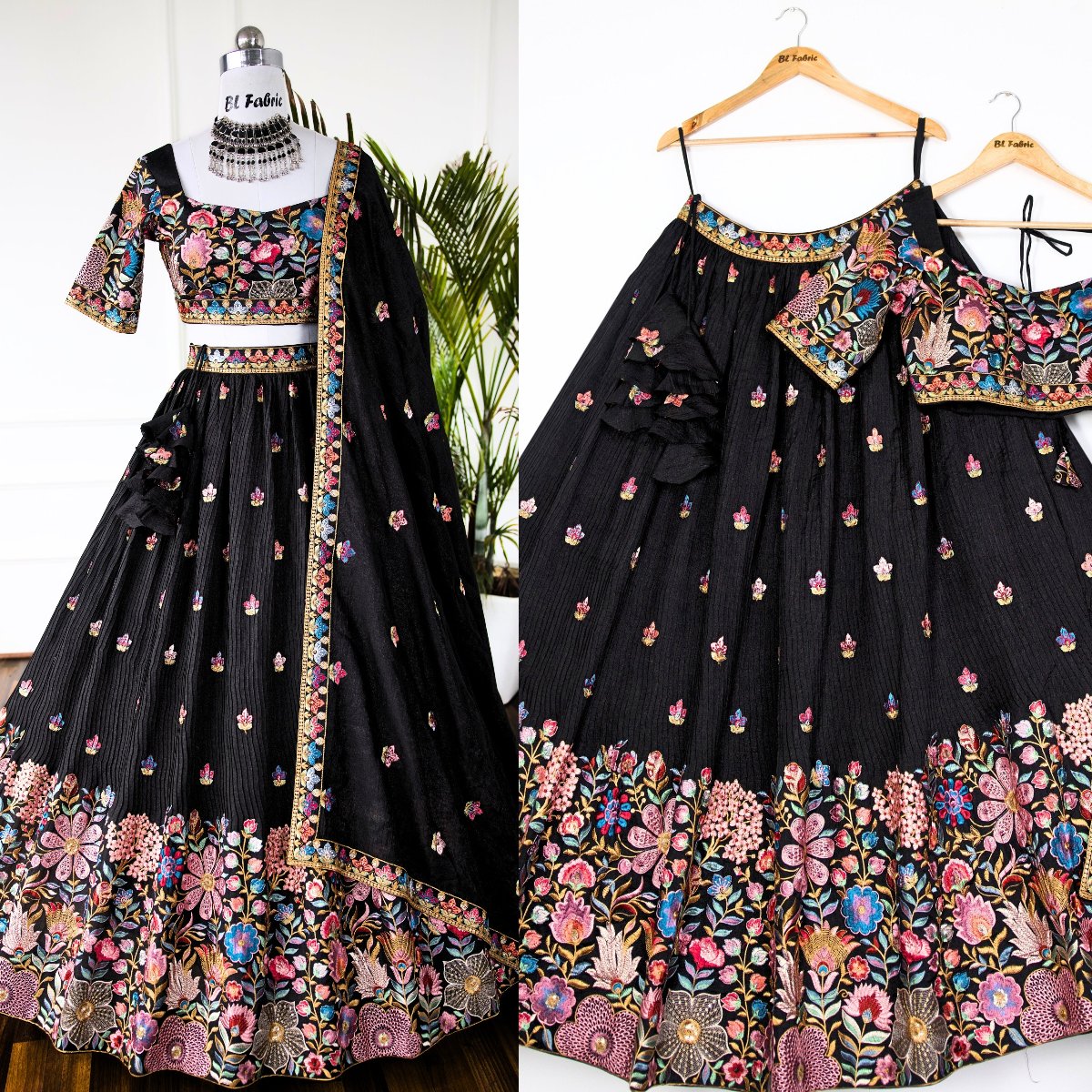 Black color Sequence Embroidery work Designer Lehenga choli for Wedding Function BL1440