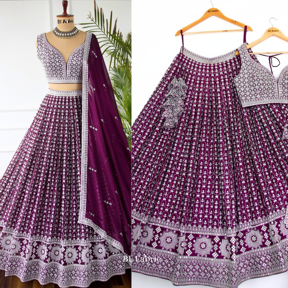 Purple color Sequence Embroidery work Designer Lehenga choli for Wedding Function BL1439