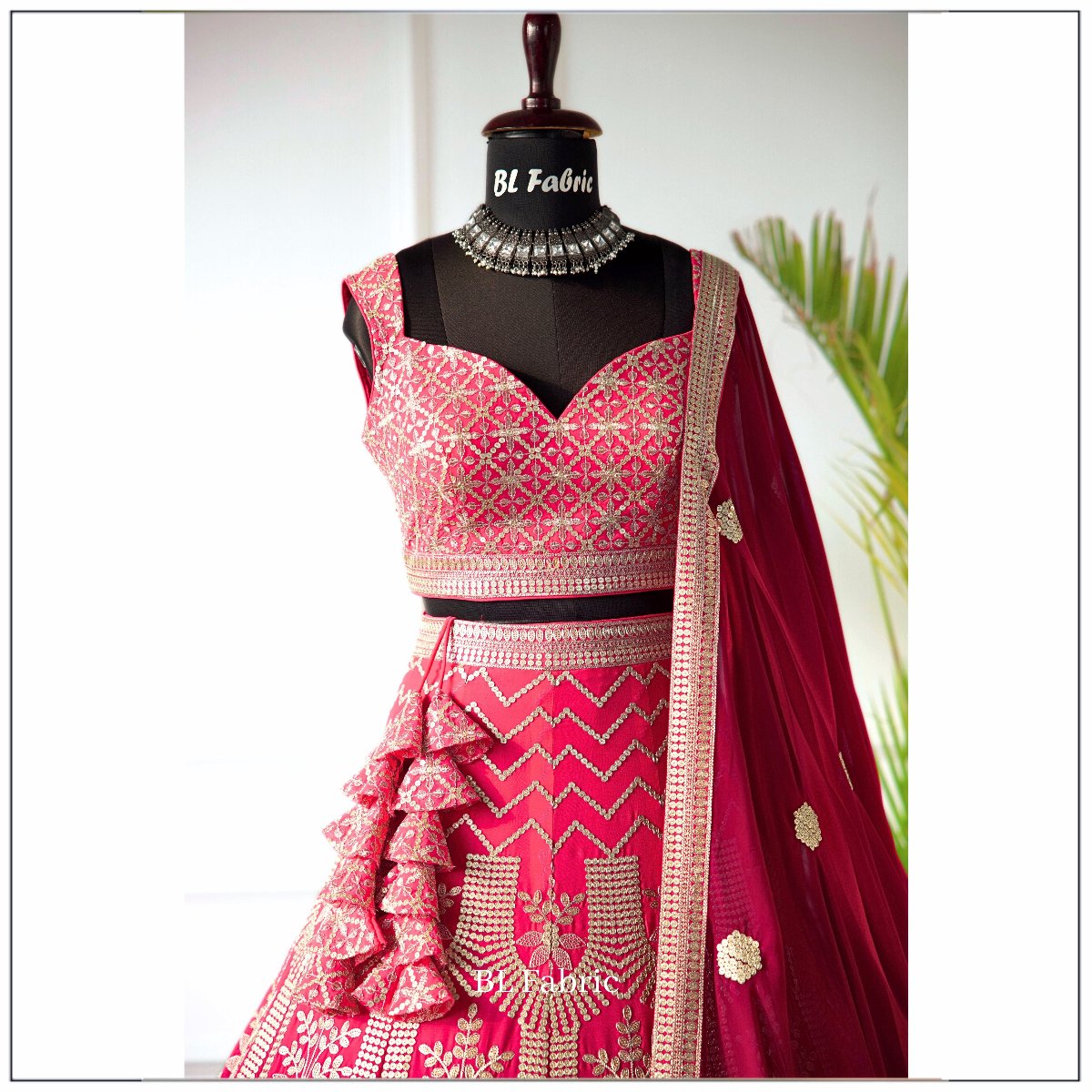 Shadding Pink color Sequence Embroidery work Designer Lehenga Choli for Wedding Function BL1458