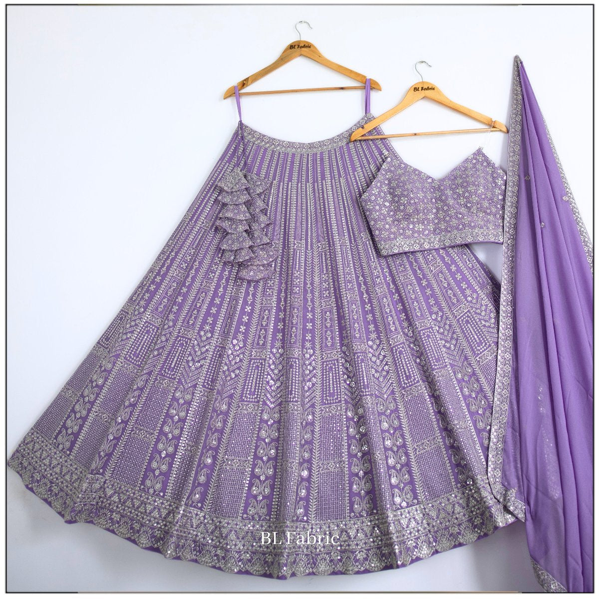 Light Purple color Embroidery & Sequence work Designer Lehenga Choli for Wedding Function BL1460