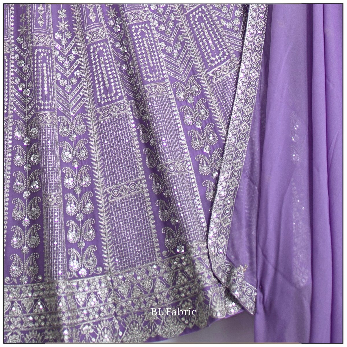 Light Purple color Embroidery & Sequence work Designer Lehenga Choli for Wedding Function BL1460
