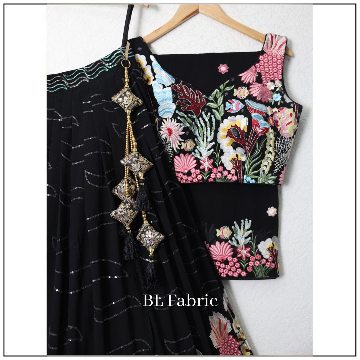 White and Black color Embroidery & Sequence work Designer Lehenga Choli BL1212