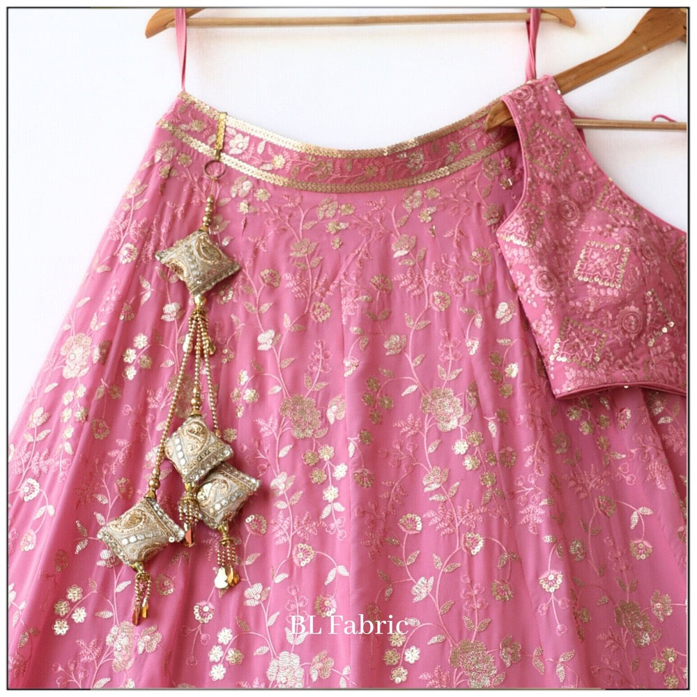 Light Pink color Embroidery & Sequence work Designer Lehenga Choli BL1253